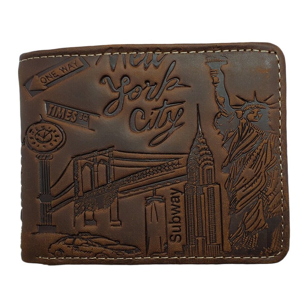 NEW YORK CITY USA MEN'S BROWN WALLET / CARD ID